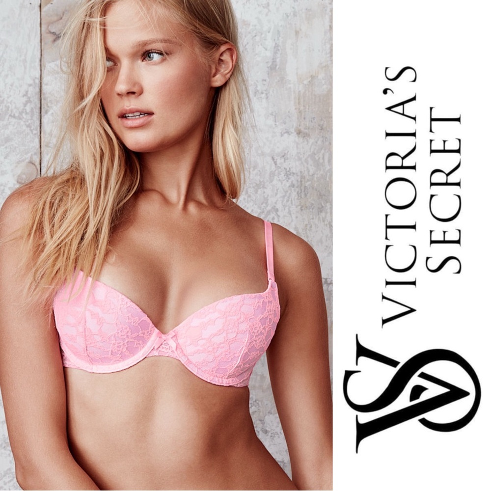 Victoria's Secret | Pastel Pink Lined Perfect Coverage Lace Bra | Size 38C